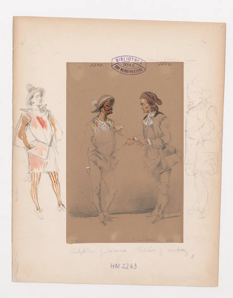 Der Diener zweier Herren, Originaltitel: Il servitore di due padroni, Titel der Serie: Figurinen des k.k. Hof-Burgtheaters