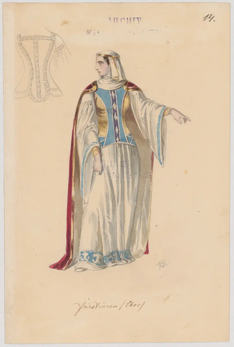 Euryanthe, Titel der Serie: Figurinen des k.k. Hofoperntheaters