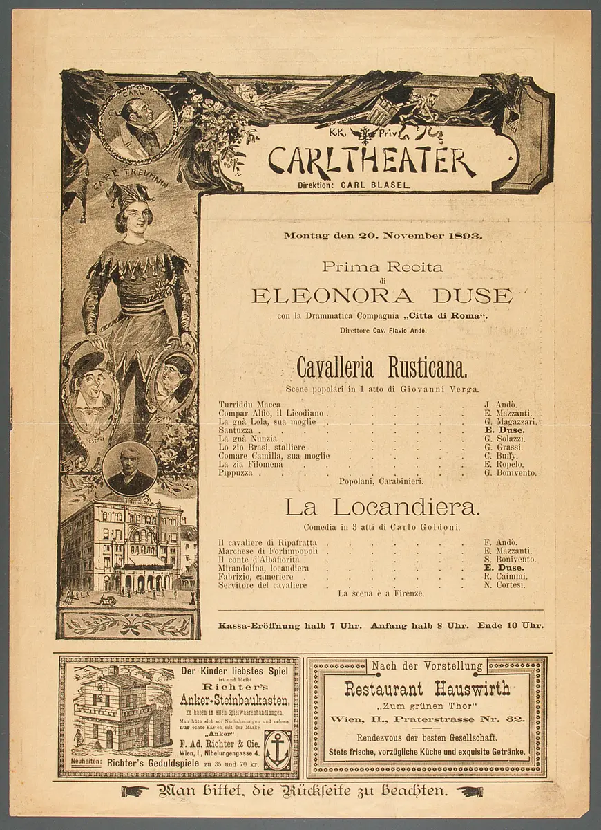 Cavalleria rusticana, Die Wirtin, Titel in Vorlageform: La Locandiera