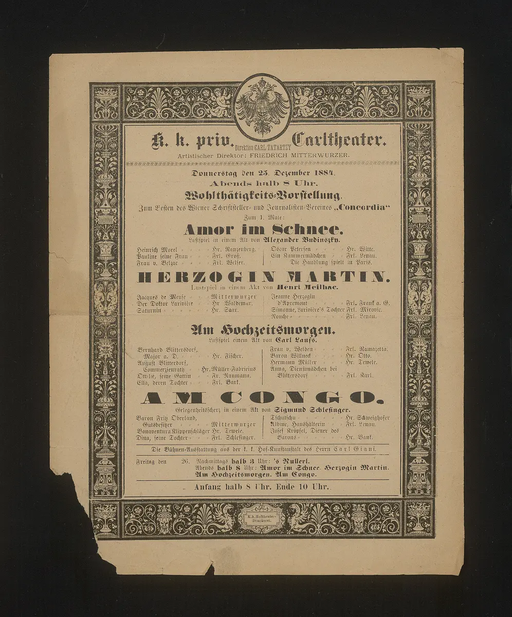 Amor im Schnee, Herzogin Martin, Am Hochzeitsmorgen, Am Congo