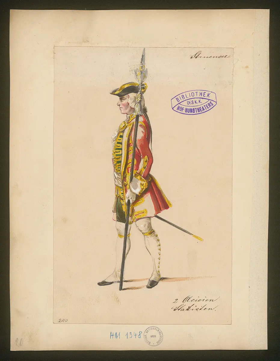 Struensee und die Deutschen in Dänemark, Titel der Serie: Figurinen des k.k. Hof-Burgtheaters