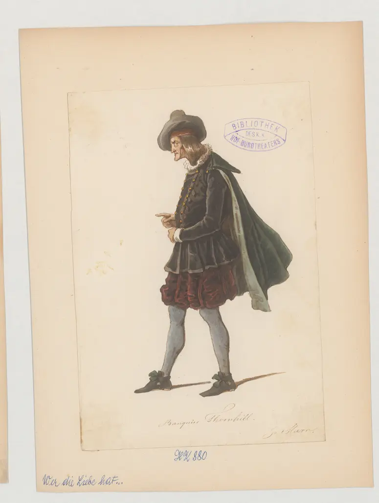 Wer die Liebe hat, führt die Braut heim, Titel der Serie: Figurinen des k.k. Hof-Burgtheaters