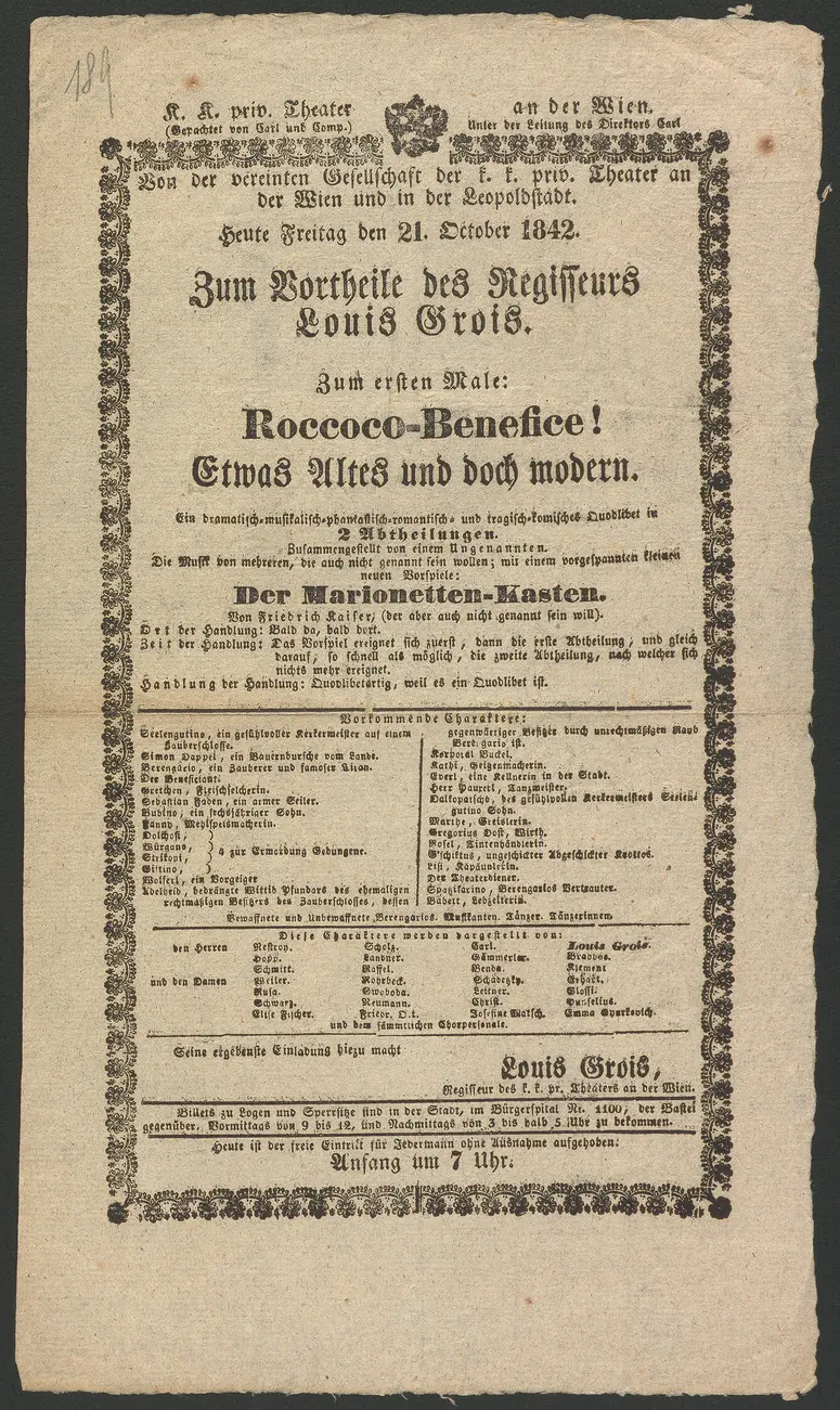 Roccoco-Benefice! Etwas Altes und doch modern, Etwas Altes und doch modern, Rokoko-Benefiz, Etwas Altes und doch modern, Der Marionetten-Kasten