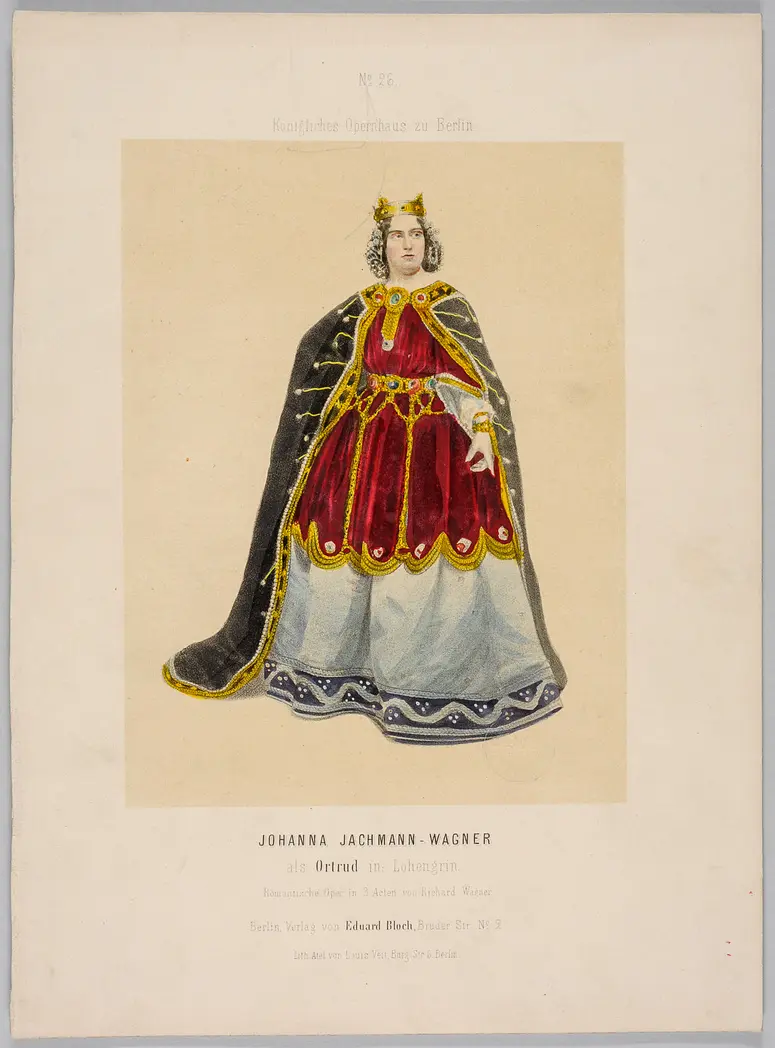 Johanna Jachmann-Wagner, Verweis auf Stücktitel: Lohengrin, Titel der Serie: Eduard Bloch's Album der Bühnen-Costüme