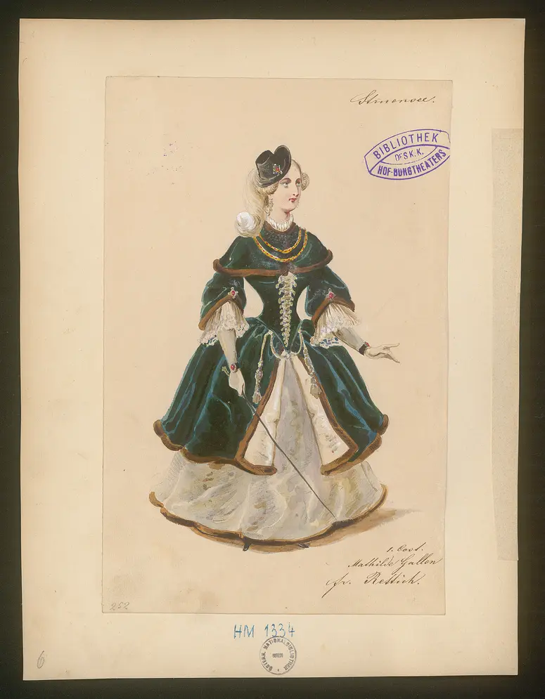 Struensee und die Deutschen in Dänemark, Titel der Serie: Figurinen des k.k. Hof-Burgtheaters