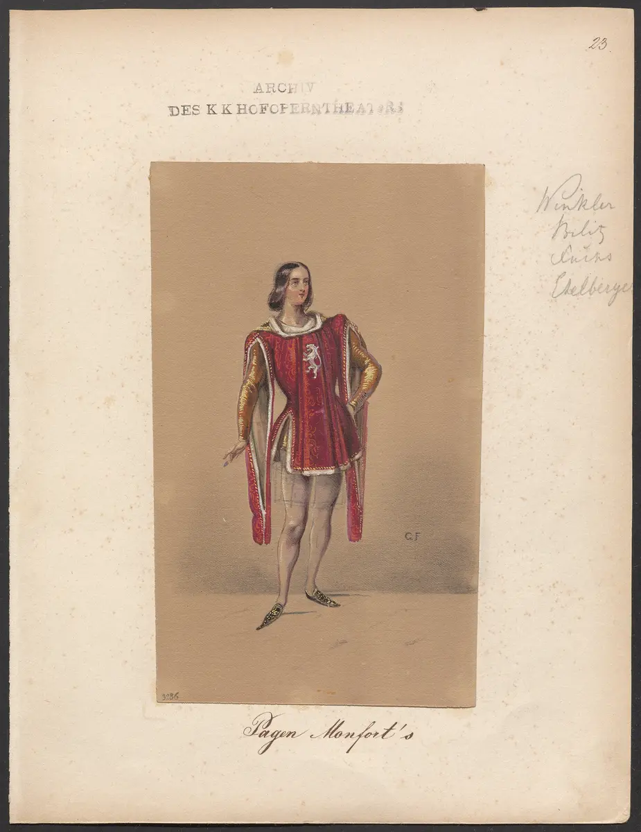 Die sizilianische Vesper, Originaltitel: Les vêpres siciliennes, Titel der Serie: Figurinen des k.k. Hofoperntheaters