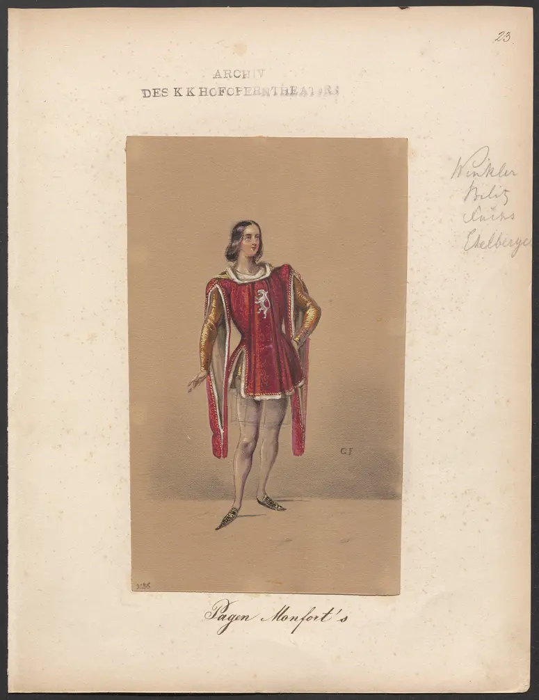 Die sizilianische Vesper, Originaltitel: Les vêpres siciliennes, Titel der Serie: Figurinen des k.k. Hofoperntheaters