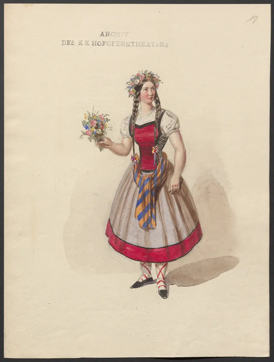Die Rose von Castilien, Originaltitel: The Rose of Castille, Titel der Serie: Figurinen des k.k. Hofoperntheaters