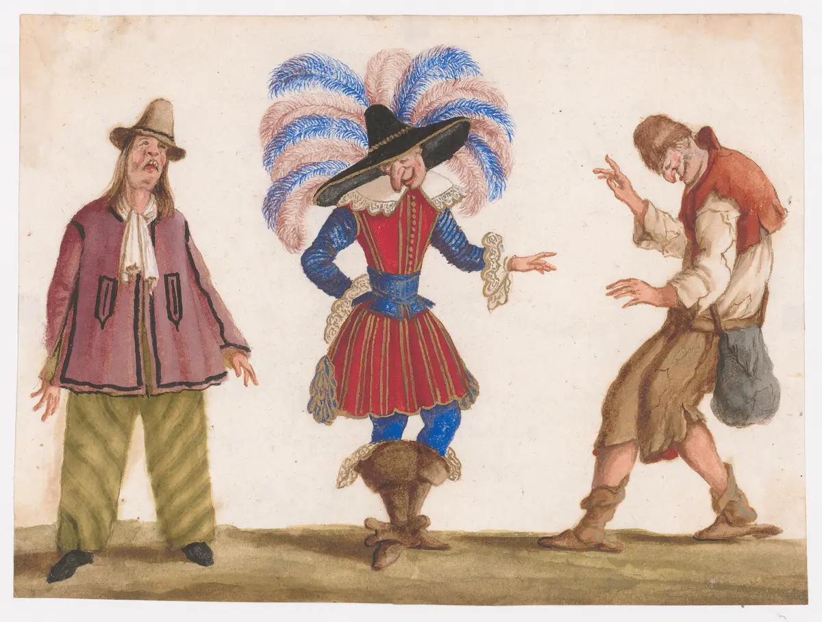 Drei Komödienfiguren