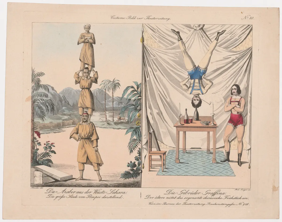 Die Araber aus der Wüste Sahara / Die Gebrüder Graffino, Titel der Serie: Costume-Bild, Name der Zeitschrift: Wiener Theaterzeitung