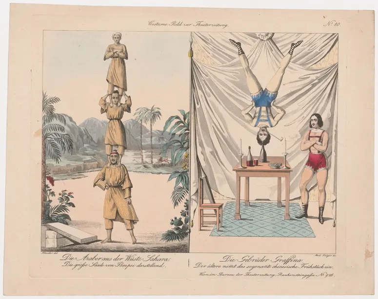 Die Araber aus der Wüste Sahara / Die Gebrüder Graffino, Titel der Serie: Costume-Bild, Name der Zeitschrift: Wiener Theaterzeitung