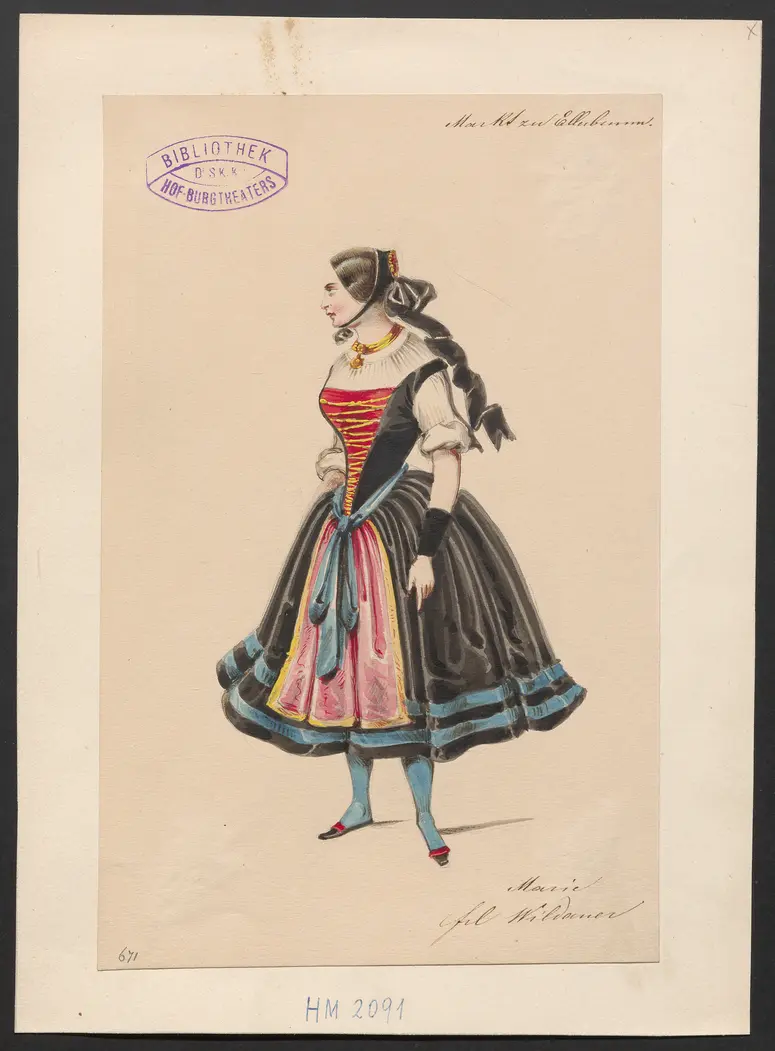 Der Markt zu Ellerbrunn, Titel der Serie: Figurinen des k.k. Hof-Burgtheaters