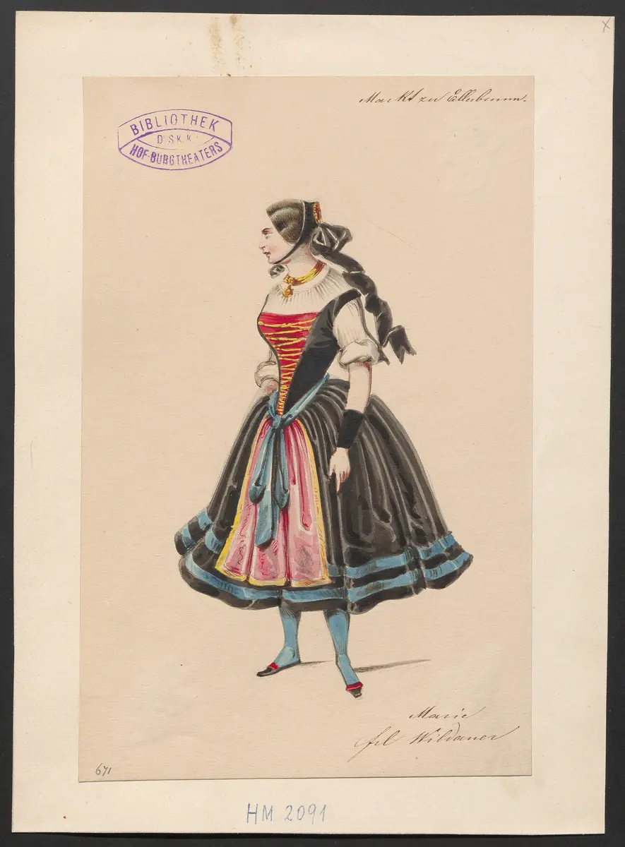 Der Markt zu Ellerbrunn, Titel der Serie: Figurinen des k.k. Hof-Burgtheaters