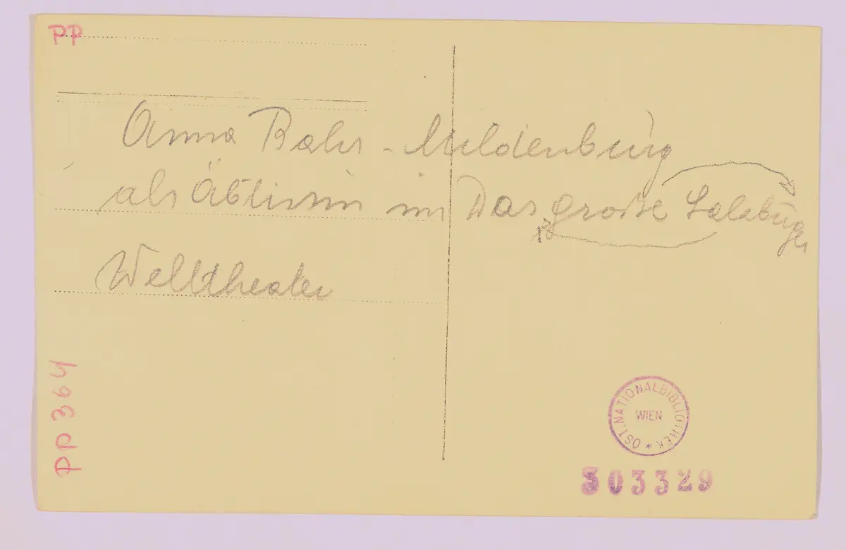 Anna Bahr-Mildenburg, Verweis auf Stücktitel: Das Mirakel