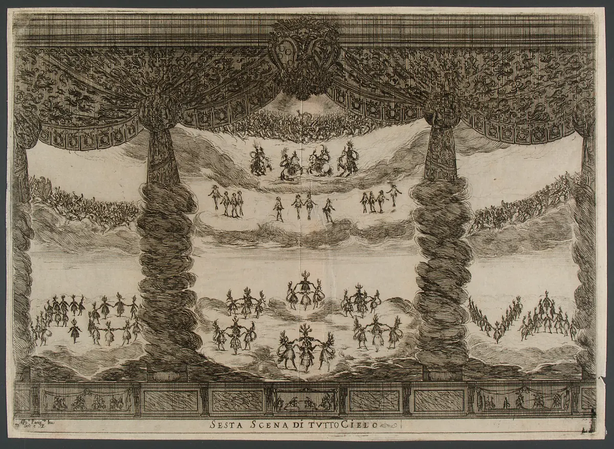 Le nozze degli dei, Titel in Vorlageform: Le nozze degli dei. Favola Dell Ab' Gio. Carlo Coppola Rappresentata in Musica in Firenze nelle reali nozze de serenis.mi Gran Duchi di Toschana Ferdinando II. e Vittoria Principessa d'Urbino