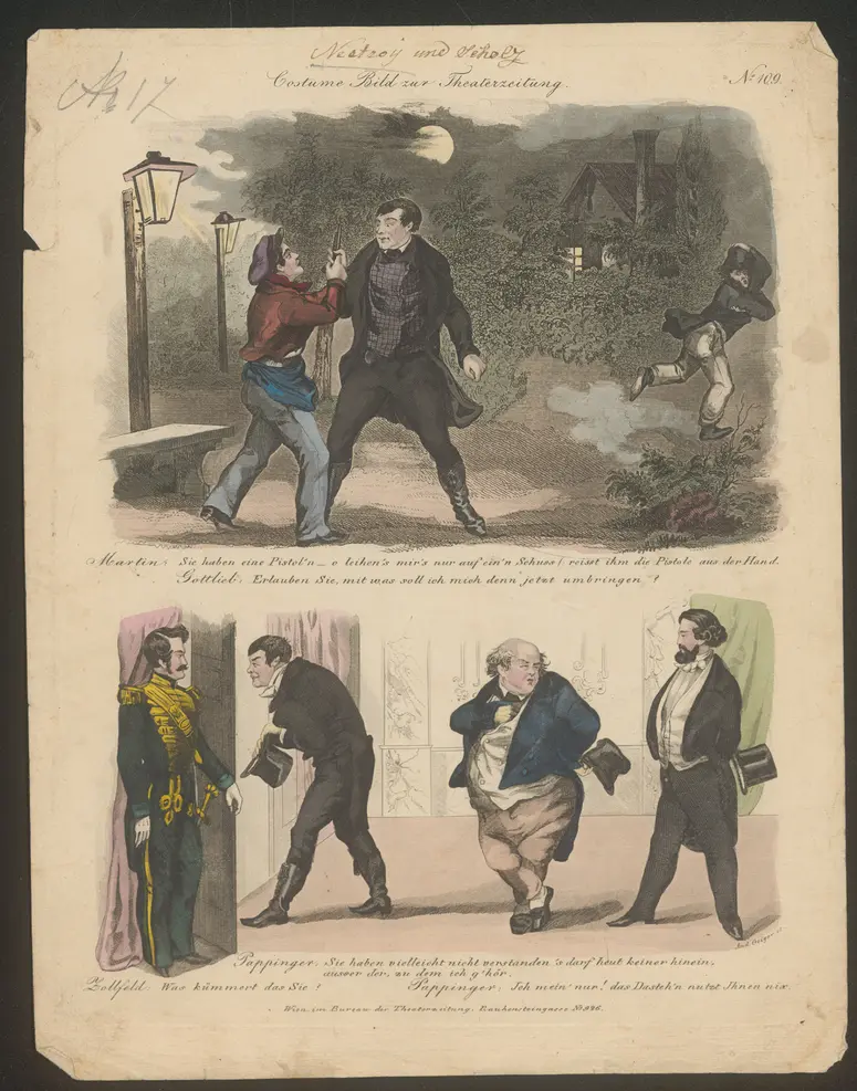 Der Schützling, Titel der Serie: Costume-Bild, Name der Zeitschrift: Wiener Theaterzeitung