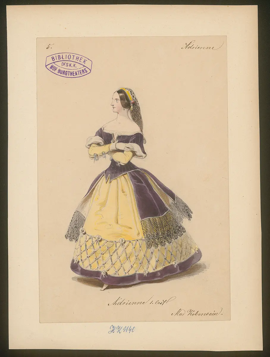 Adrienne, Titel der Serie: Figurinen des k.k. Hof-Burgtheaters