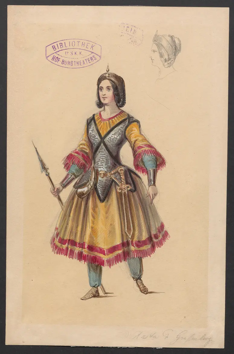 Libussa, Titel der Serie: Figurinen des k.k. Hof-Burgtheaters