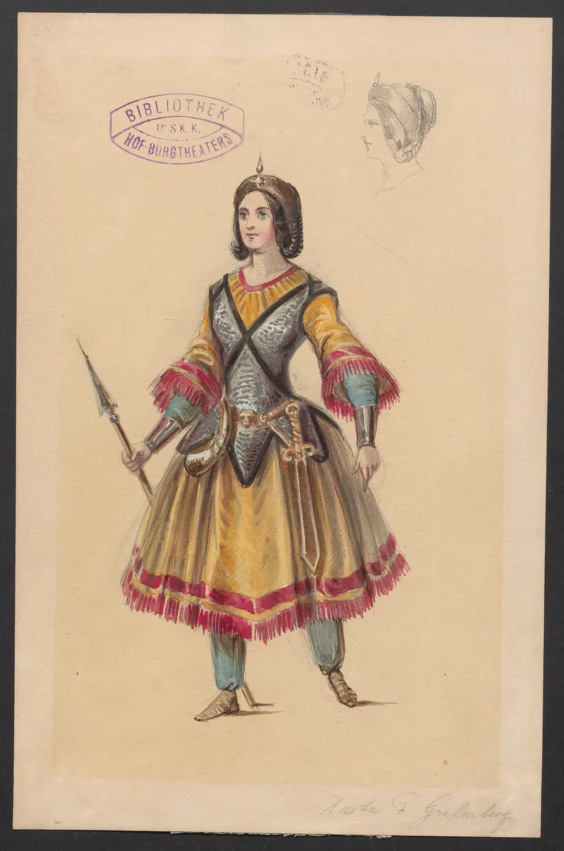 Libussa, Titel der Serie: Figurinen des k.k. Hof-Burgtheaters