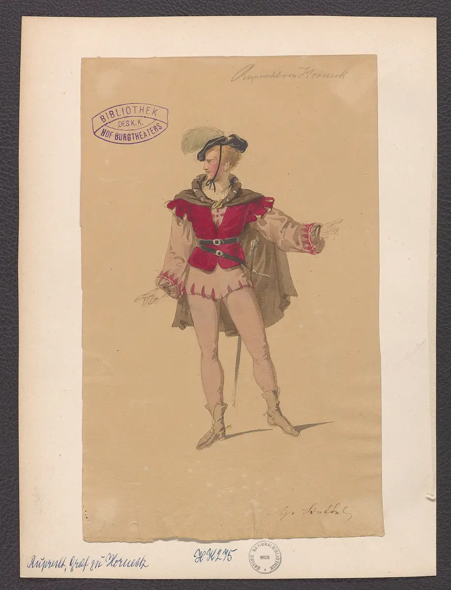 Ruprecht, Graf zu Horneck, Titel der Serie: Figurinen des k.k. Hof-Burgtheaters