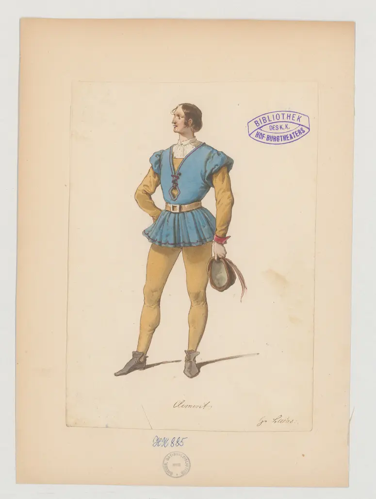 König und Bauer, Titel der Serie: Figurinen des k.k. Hof-Burgtheaters