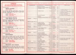 Salzburger Festspiele 1955, Titel in Vorlageform: Salzburg Festival 1955, Verweis auf Stücktitel: Irische Legende, Verweis auf Stücktitel: Zauberflöte, Verweis auf Stücktitel: Entführung aus dem Serail, Verweis auf Stücktitel: Palestrina, Verweis auf Stücktitel: Ariadne auf Naxos, Verweis auf Stücktitel: Jedermann, Verweis auf Stücktitel: Kabale und Liebe