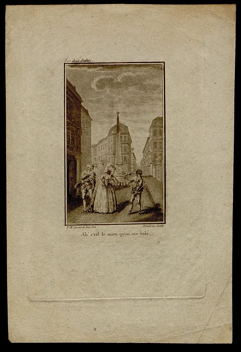 Les deux billets, Suchtitel: Commedia dell'arte