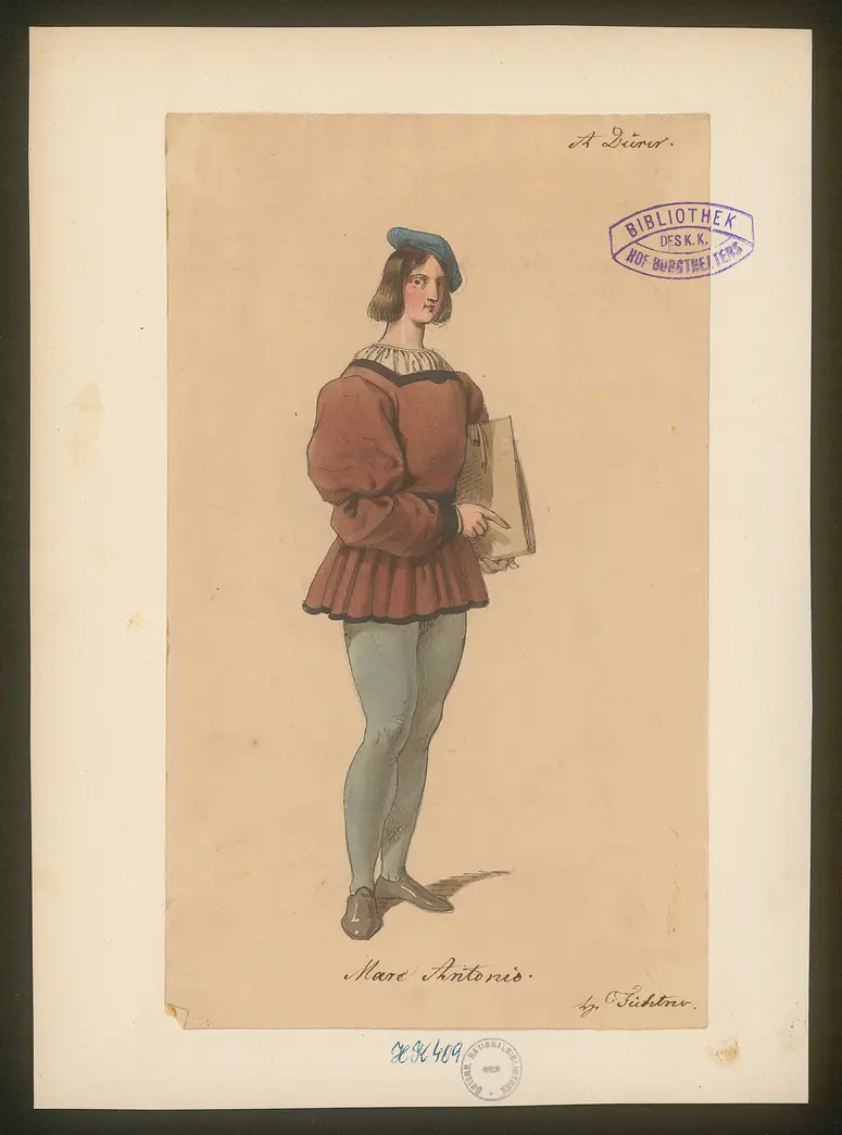 Albrecht Dürer in Venedig, Titel der Serie: Figurinen des k.k. Hof-Burgtheaters