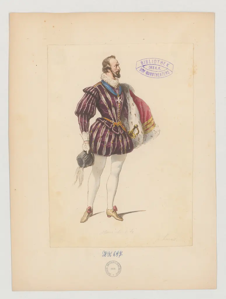 Marie von Medicis, Titel der Serie: Figurinen des k.k. Hof-Burgtheaters