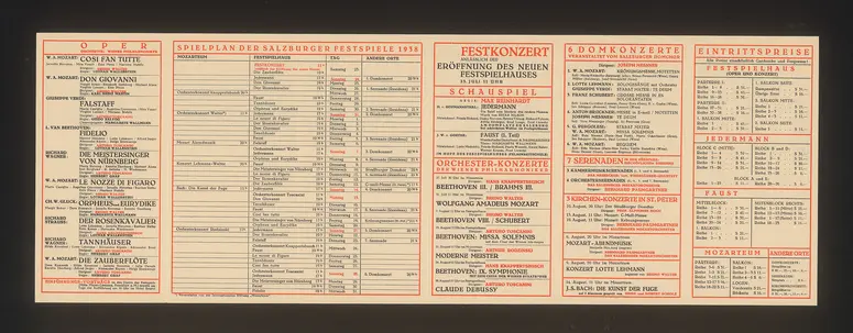 Salzburger Festspiele 1938, Verweis auf Stücktitel: Cosi fan tutte, Verweis auf Stücktitel: Don Giovanni, Verweis auf Stücktitel: Falstaff, Verweis auf Stücktitel: Fidelio, Verweis auf Stücktitel: Die Meistersinger von Nürnberg, Verweis auf Stücktitel: Le nozze di figaro, Verweis auf Stücktitel: Orpheus und Eurydike, Verweis auf Stücktitel: Der Rosenkavalier, Verweis auf Stücktitel: Tannhäuser, Verweis auf Stücktitel: Die Zauberflöte, Verweis auf Stücktitel: Jedermann, Verweis auf Stücktitel: Faust