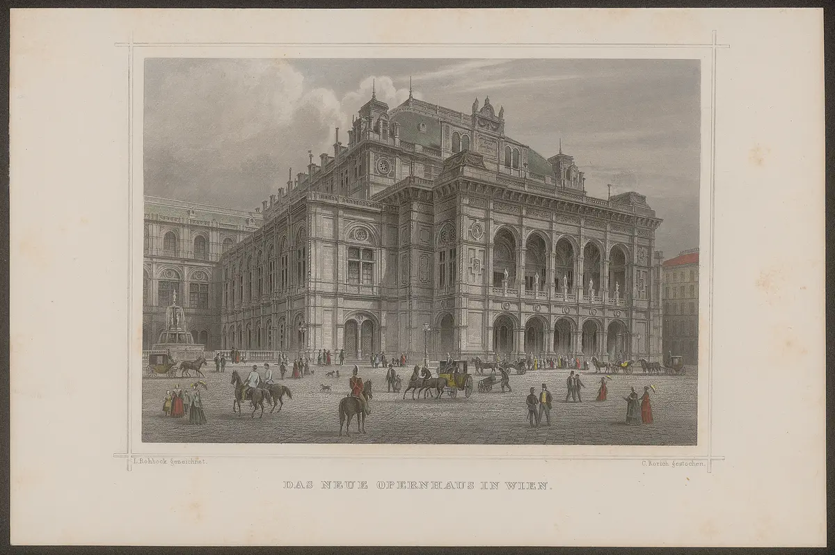 Wien, Oper, Titel in Vorlageform: Das neue Opernhaus in Wien