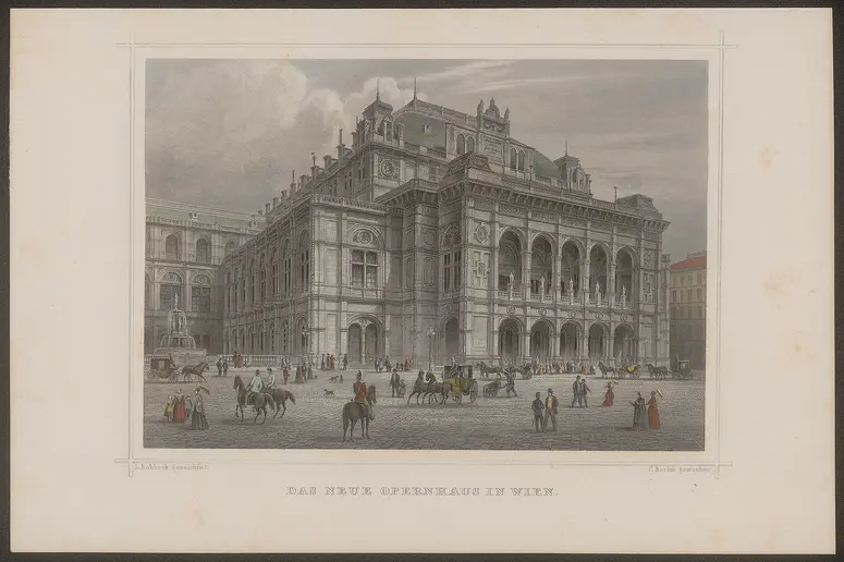 Wien, Oper, Titel in Vorlageform: Das neue Opernhaus in Wien