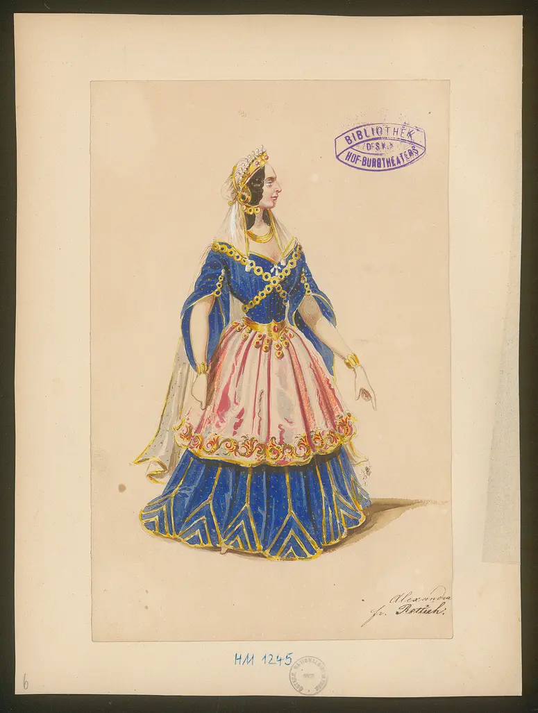 Herodes und Mariamne, Titel der Serie: Figurinen des k.k. Hof-Burgtheaters