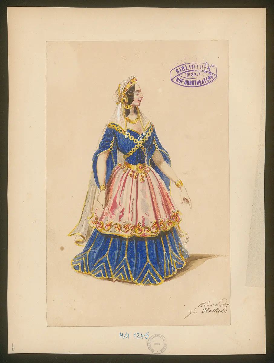 Herodes und Mariamne, Titel der Serie: Figurinen des k.k. Hof-Burgtheaters