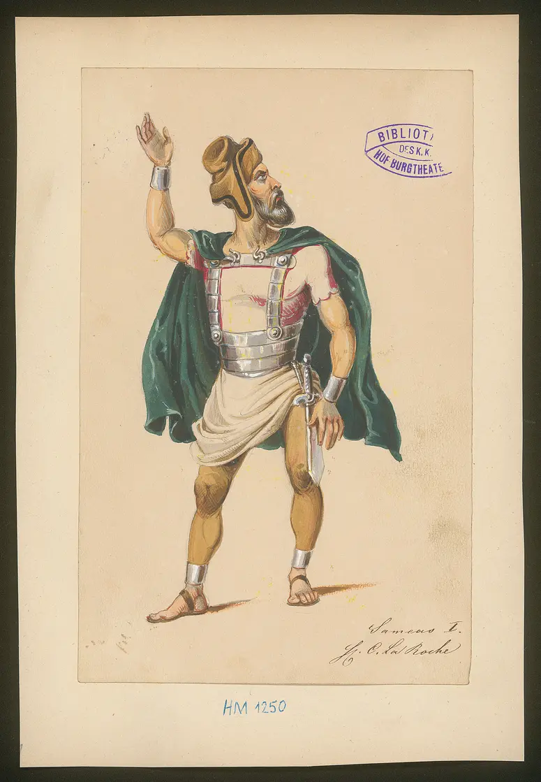 Herodes und Mariamne, Titel der Serie: Figurinen des k.k. Hof-Burgtheaters