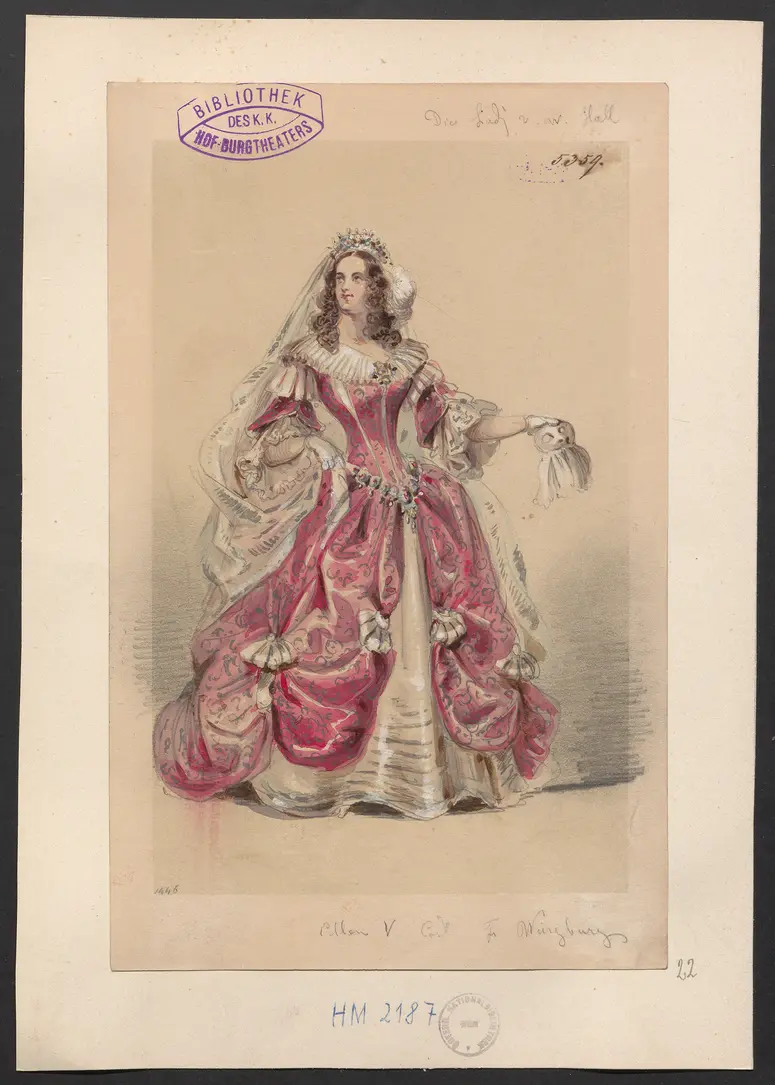 Die Lady von Worsley-Hall, Titel der Serie: Figurinen des k.k. Hof-Burgtheaters