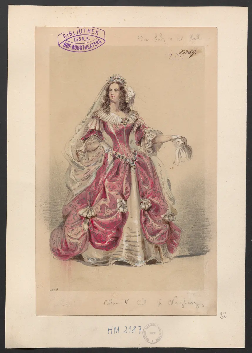 Die Lady von Worsley-Hall, Titel der Serie: Figurinen des k.k. Hof-Burgtheaters