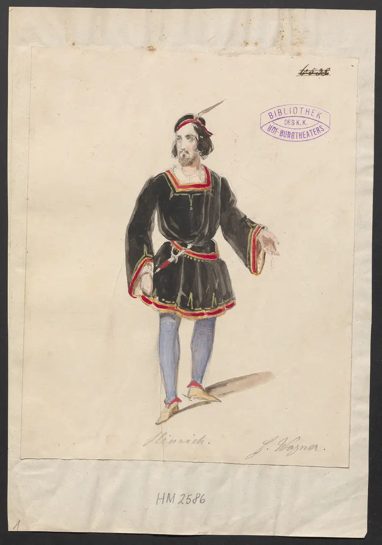 Heinrich von der Aue, Titel der Serie: Figurinen des k.k. Hof-Burgtheaters