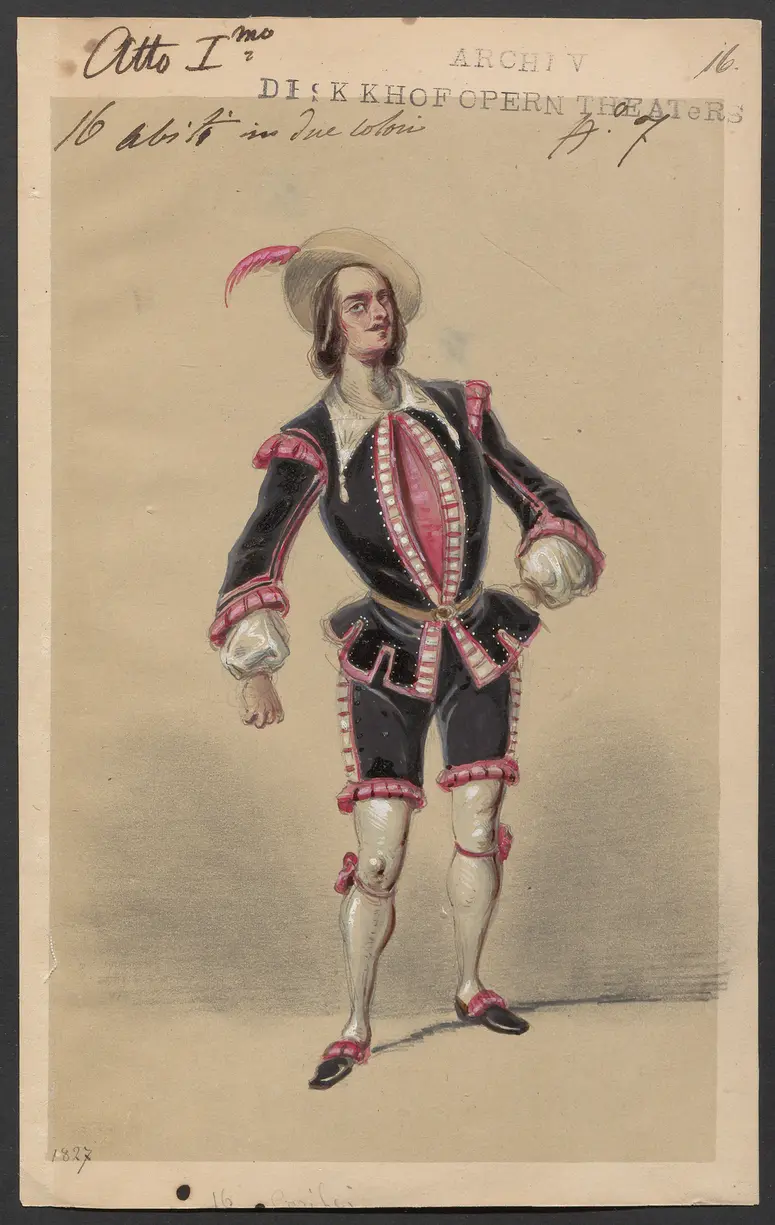 Die Gauklerin, Titel der Serie: Figurinen des k.k. Hofoperntheaters