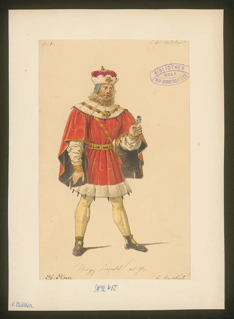 Das erste Veilchen, Titel der Serie: Figurinen des k.k. Hof-Burgtheaters