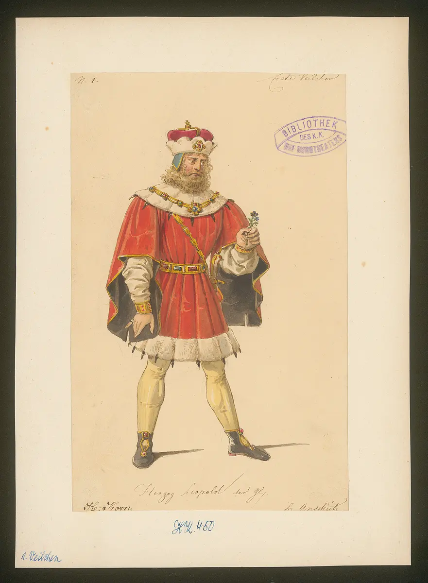 Das erste Veilchen, Titel der Serie: Figurinen des k.k. Hof-Burgtheaters