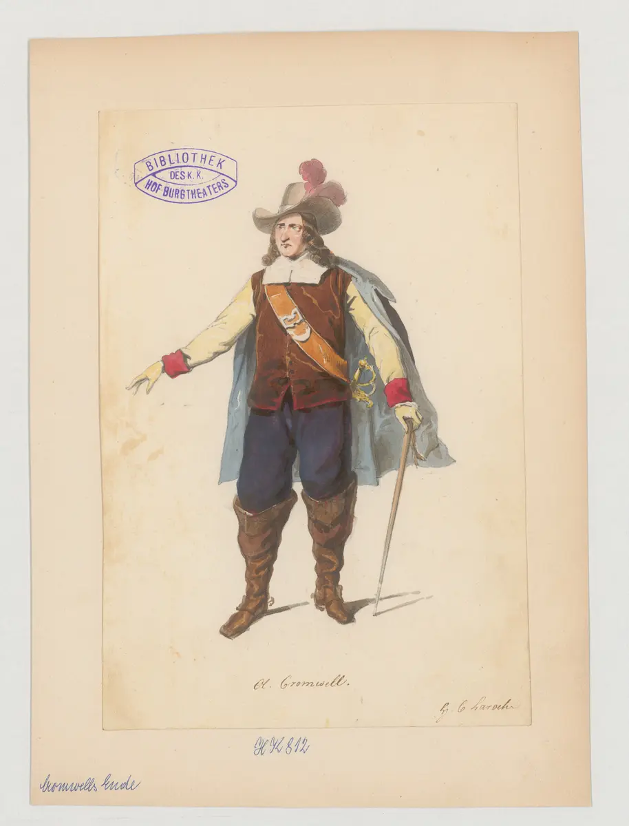 Cromwells Ende, Titel der Serie: Figurinen des k.k. Hof-Burgtheaters