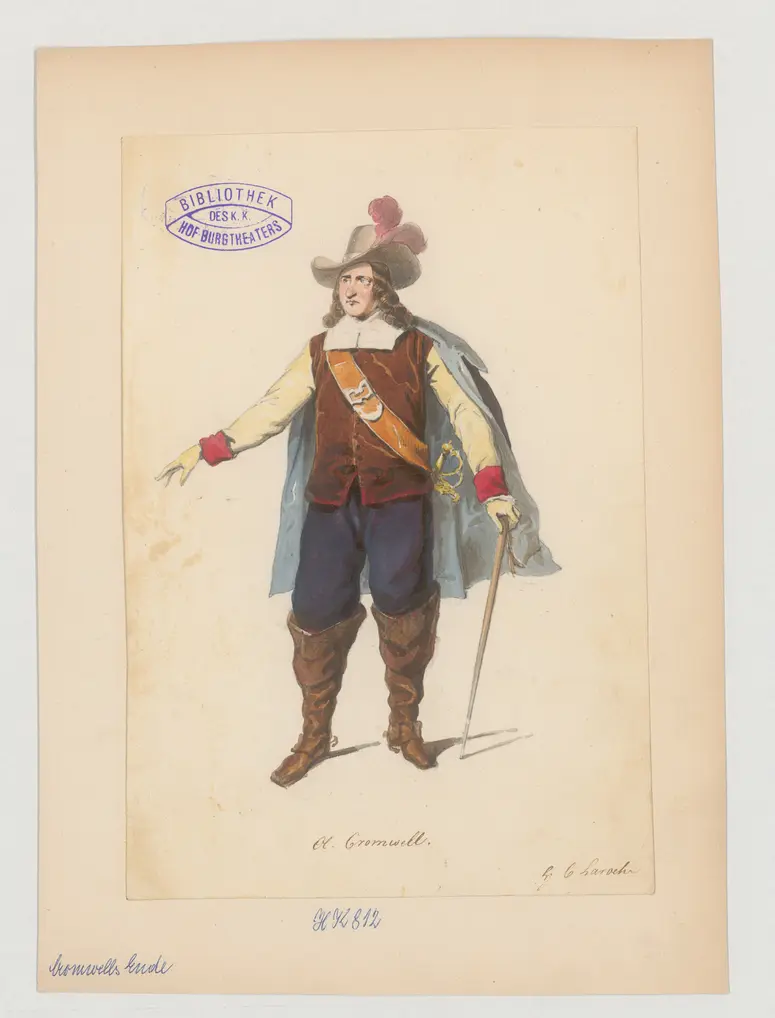 Cromwells Ende, Titel der Serie: Figurinen des k.k. Hof-Burgtheaters