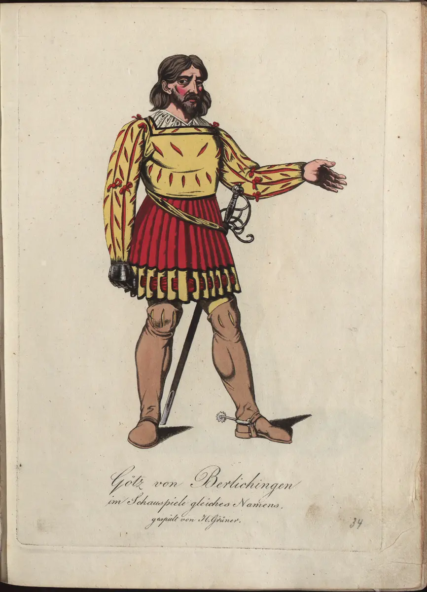 Götz von Berlichingen, Titel der Serie: Auswahl schöner Costumes für Theater- und Ball-Anzüge
