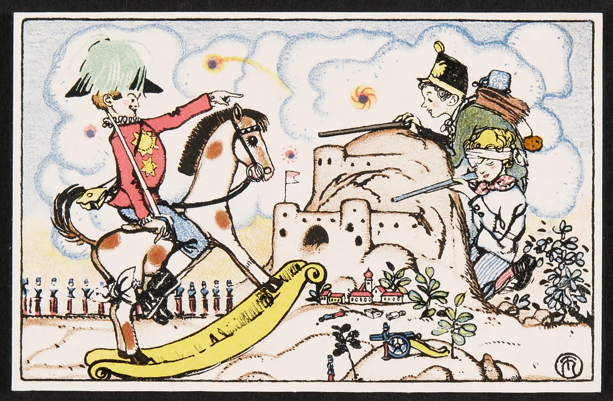 Im Krieg (Kinderträume), Alternativtitel: Kinderkarte für die Wiener Werkstätte