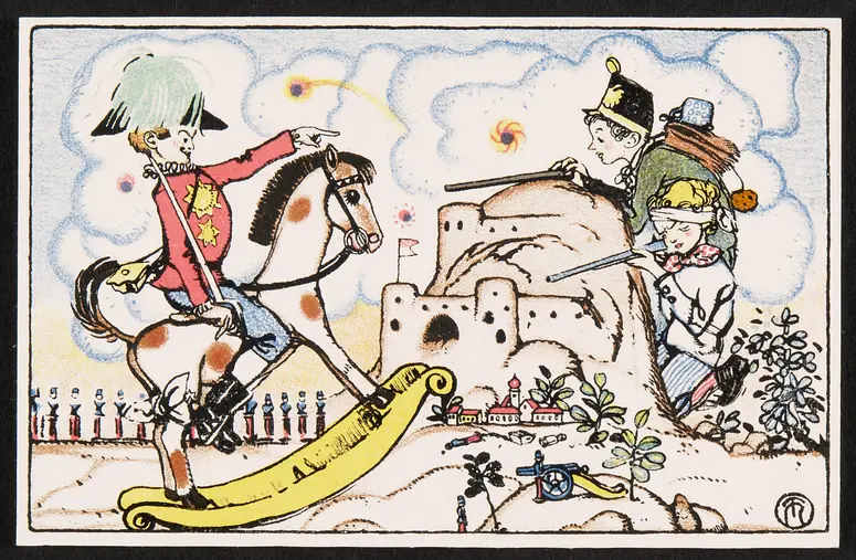 Im Krieg (Kinderträume), Alternativtitel: Kinderkarte für die Wiener Werkstätte