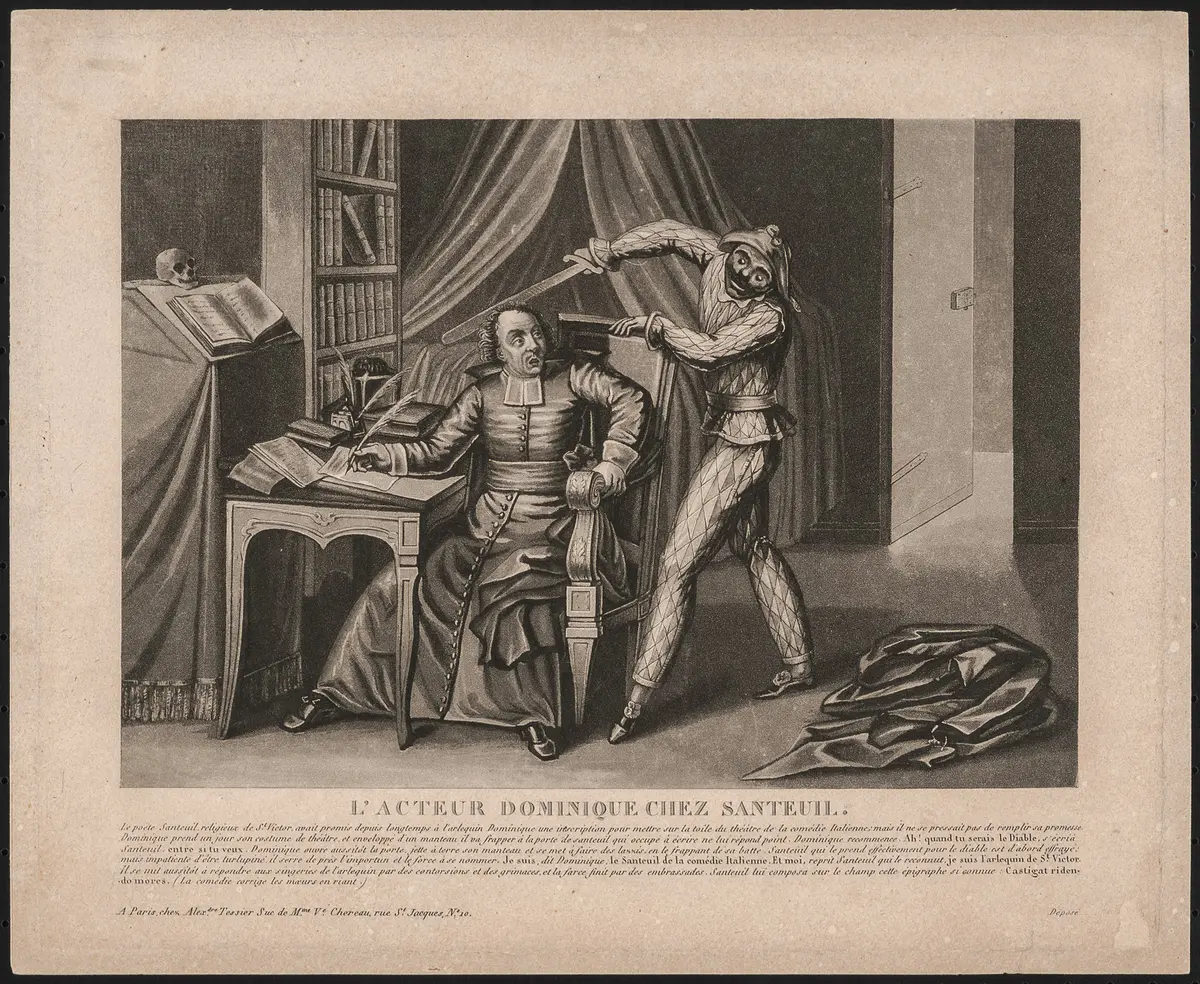 Domenico Guiseppe Biancolelli, Titel in Vorlageform: L´acteur Dominique chez Santeuil, Suchtitel: Commedia dell'arte