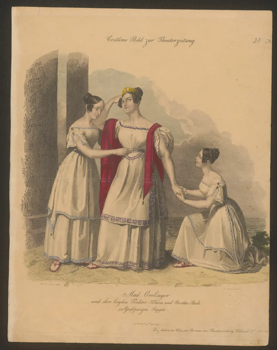Sappho, Titel der Serie: Costume-Bild, Name der Zeitschrift: Wiener Theaterzeitung