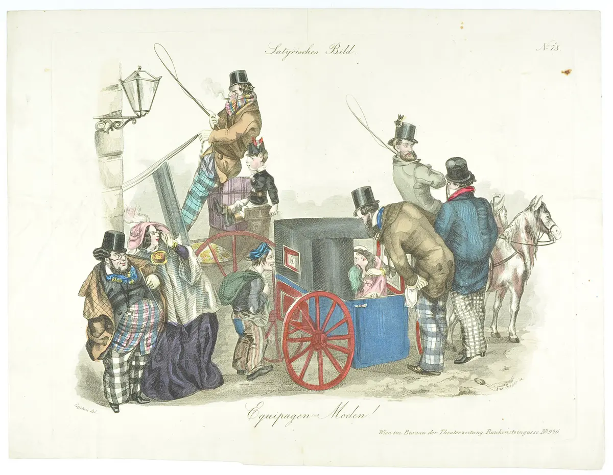 Equipagen Moden, Titel der Serie: Satyrisches Bild, Name der Zeitschrift: Wiener Theaterzeitung