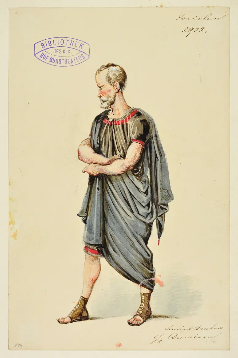 Coriolanus, Titel der Serie: Figurinen des k.k. Hof-Burgtheaters